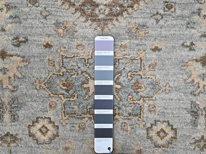 Grey 2'9" x 21'10" Traditional Hand knotted Wool Rug - Sku: O010112