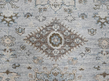 Grey 2'9" x 21'10" Traditional Hand knotted Wool Rug - Sku: O010112