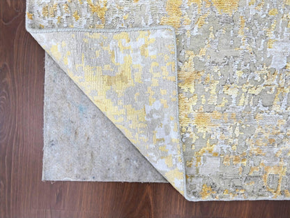Modern / Contemporary hand-knotted wool/silk runner in Beige, 2'6" x 6'0", SKU O010116