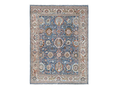 Sultanabad Oushak / Peshawar hand-knotted wool rug in Blue, 7'10" x 9'8", SKU O010120