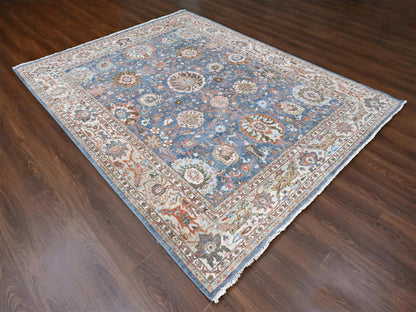 Sultanabad Oushak / Peshawar hand-knotted wool rug in Blue, 7'10" x 9'8", SKU O010120