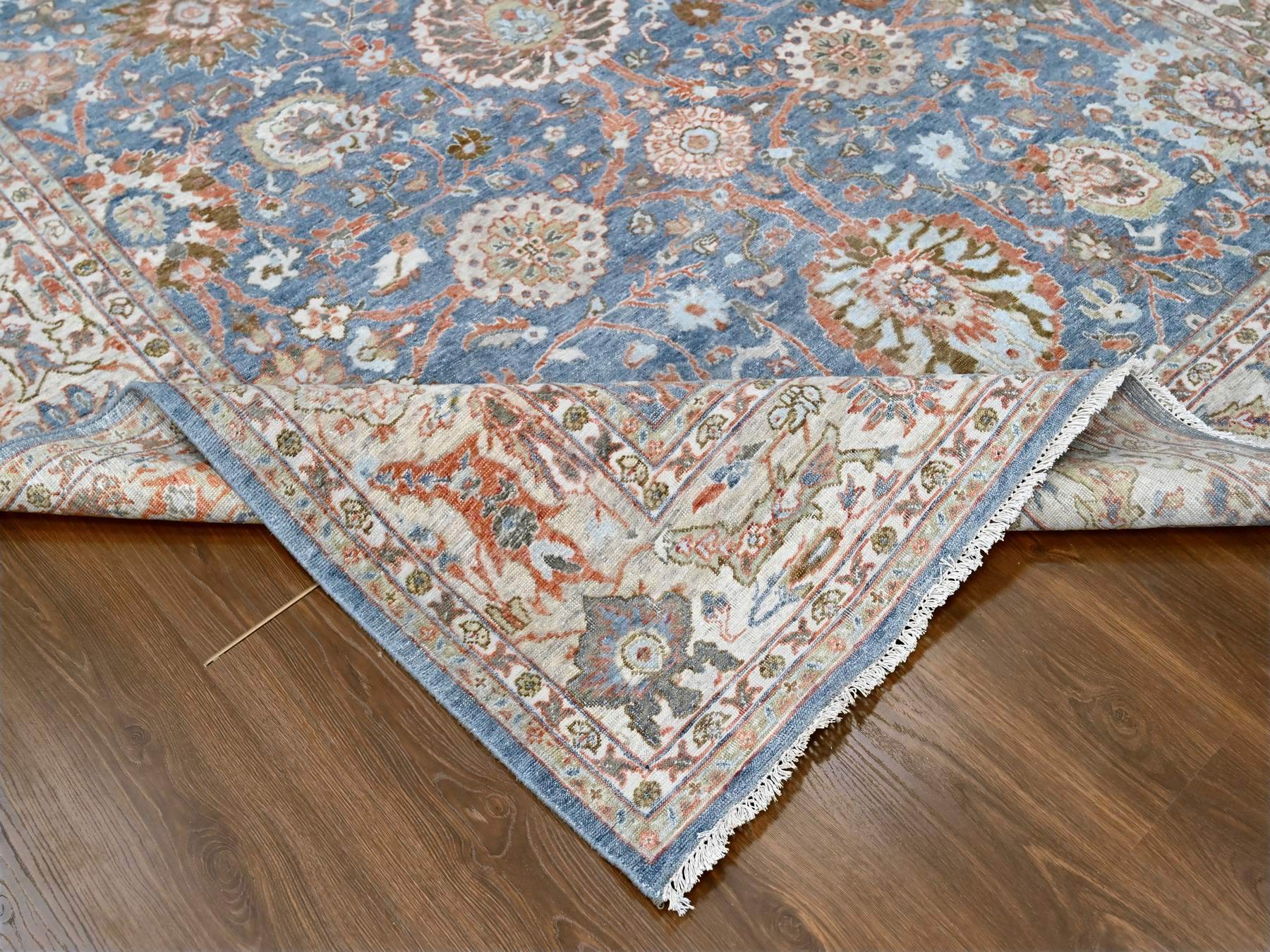 Sultanabad Oushak / Peshawar hand-knotted wool rug in Blue, 7'10" x 9'8", SKU O010120