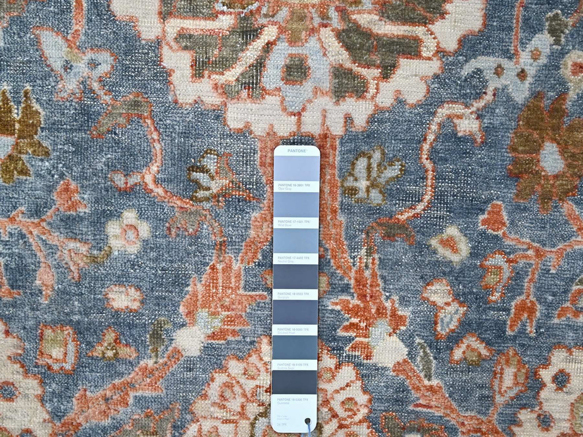 Sultanabad Oushak / Peshawar hand-knotted wool rug in Blue, 7'10" x 9'8", SKU O010120
