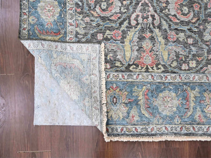 Mahal Oushak / Peshawar hand-knotted wool rug in Black, 7'8" x 9'6", SKU O010134