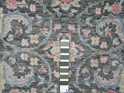 Mahal Oushak / Peshawar hand-knotted wool rug in Black, 7'8" x 9'6", SKU O010134