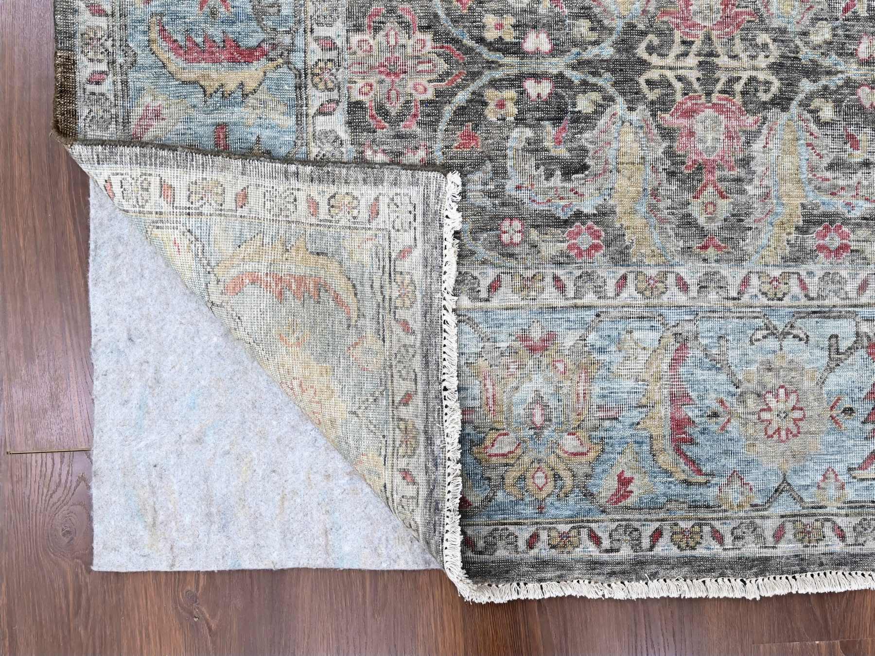 Oushak / Peshawar hand-knotted wool rug in Black, 8'6" x 11'5", SKU O010135