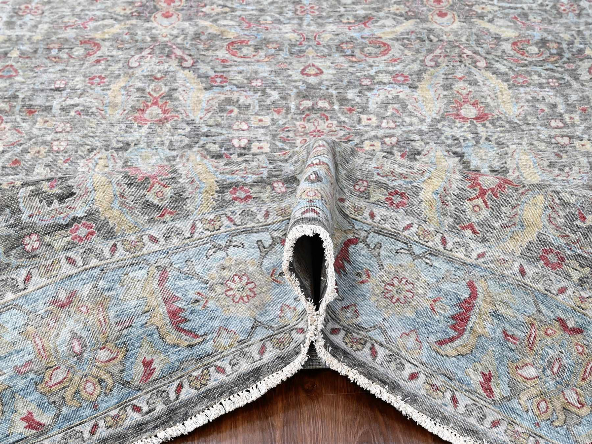 Oushak / Peshawar hand-knotted wool rug in Black, 8'6" x 11'5", SKU O010135