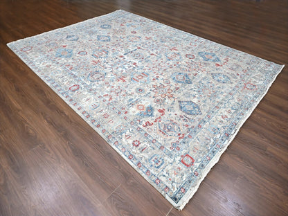 Tabriz Oushak / Peshawar hand-knotted wool rug in Blue, 8'9" x 11'9", SKU O010142