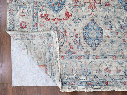 Tabriz Oushak / Peshawar hand-knotted wool rug in Blue, 8'9" x 11'9", SKU O010142