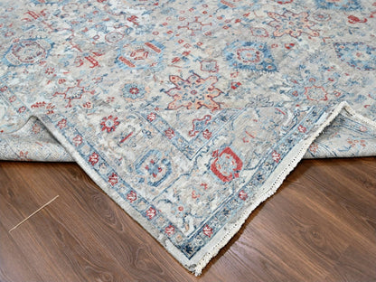 Tabriz Oushak / Peshawar hand-knotted wool rug in Blue, 8'9" x 11'9", SKU O010142