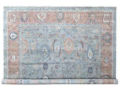 Mahal Oushak / Peshawar hand-knotted wool rug in Blue, 11'11" x 14'10", SKU O010155