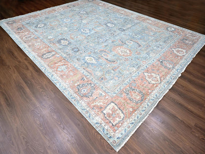 Mahal Oushak / Peshawar hand-knotted wool rug in Blue, 11'11" x 14'10", SKU O010155