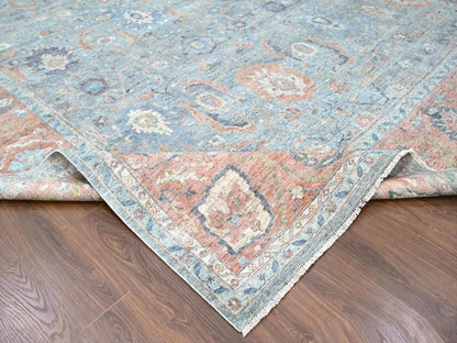 Mahal Oushak / Peshawar hand-knotted wool rug in Blue, 11'11" x 14'10", SKU O010155