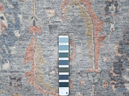 Mahal Oushak / Peshawar hand-knotted wool rug in Blue, 11'11" x 14'10", SKU O010155