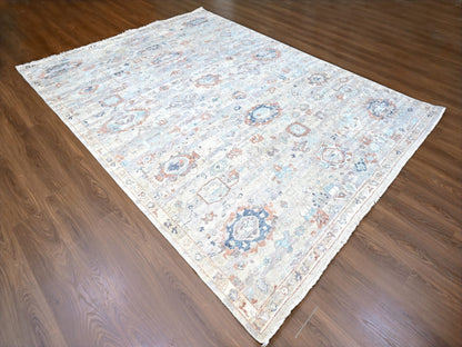 Grey 8'6" x 11'3" Oushak / Peshawar Hand knotted Wool Rug - Sku: O010159