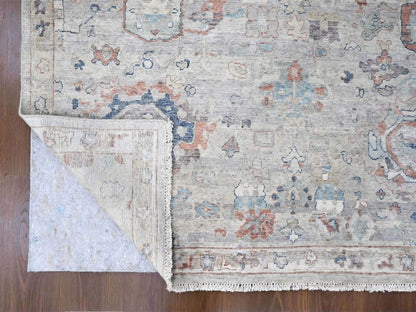 Grey 8'6" x 11'3" Oushak / Peshawar Hand knotted Wool Rug - Sku: O010159