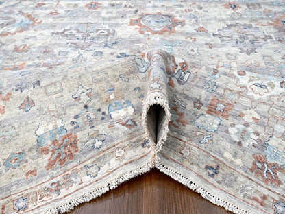 Grey 8'6" x 11'3" Oushak / Peshawar Hand knotted Wool Rug - Sku: O010159