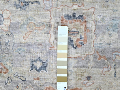 Grey 8'6" x 11'3" Oushak / Peshawar Hand knotted Wool Rug - Sku: O010159