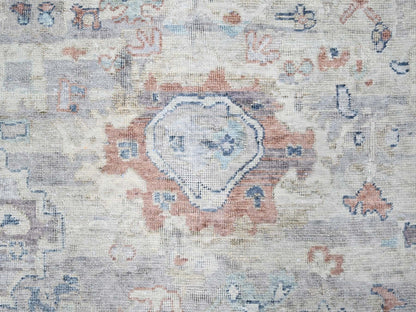 Grey 8'6" x 11'3" Oushak / Peshawar Hand knotted Wool Rug - Sku: O010159