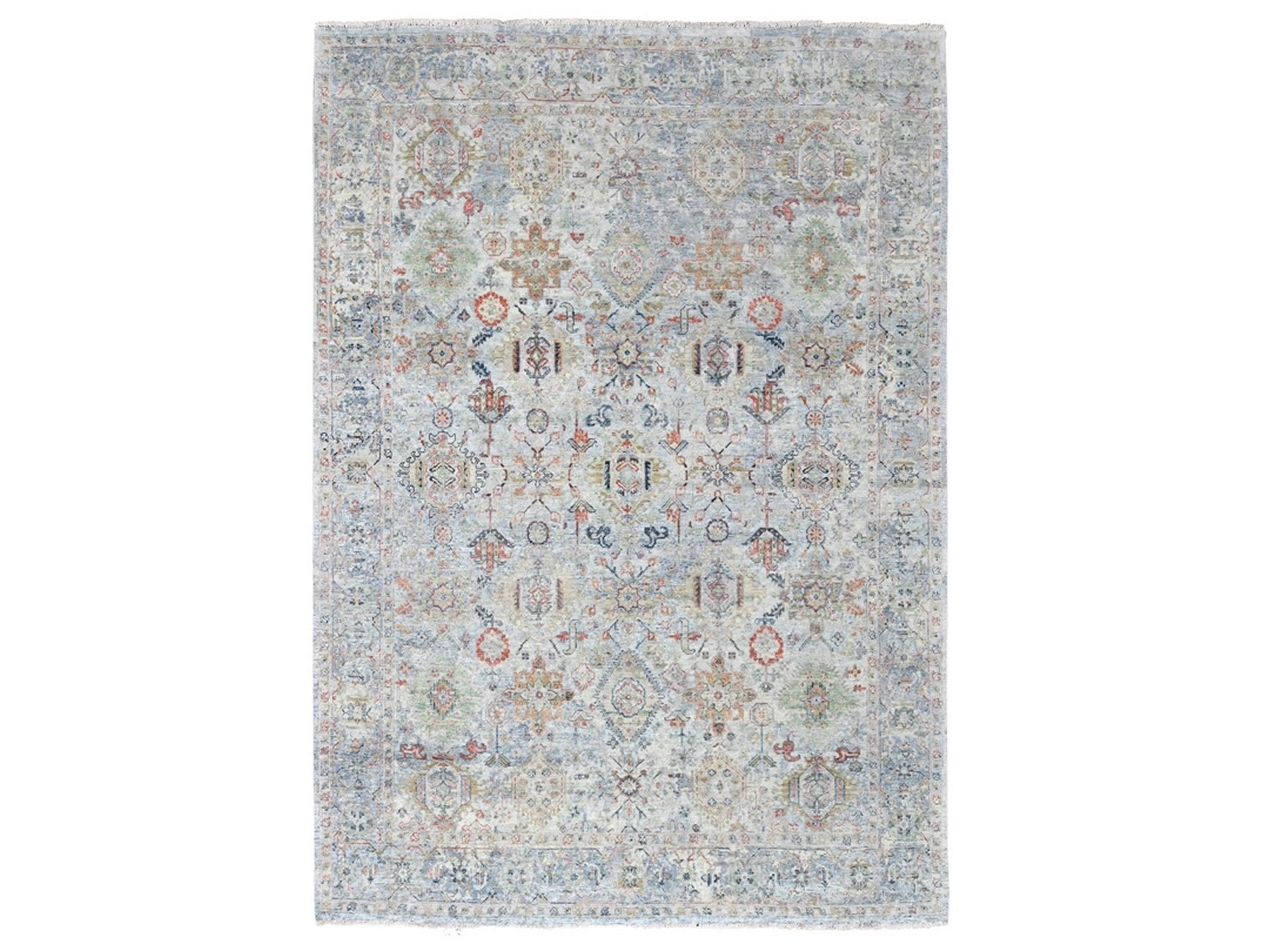 Mahal Oushak / Peshawar hand-knotted wool rug in Gray, 8'10" x 11'9", SKU O010165
