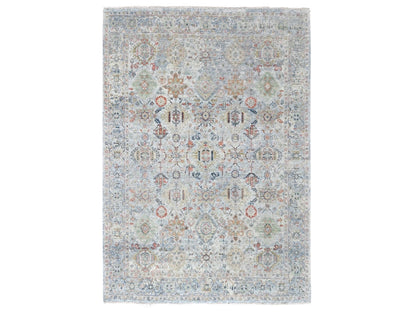 Grey 8'10" x 11'9" Oushak / Peshawar Hand knotted Wool Rug - Sku: O010165