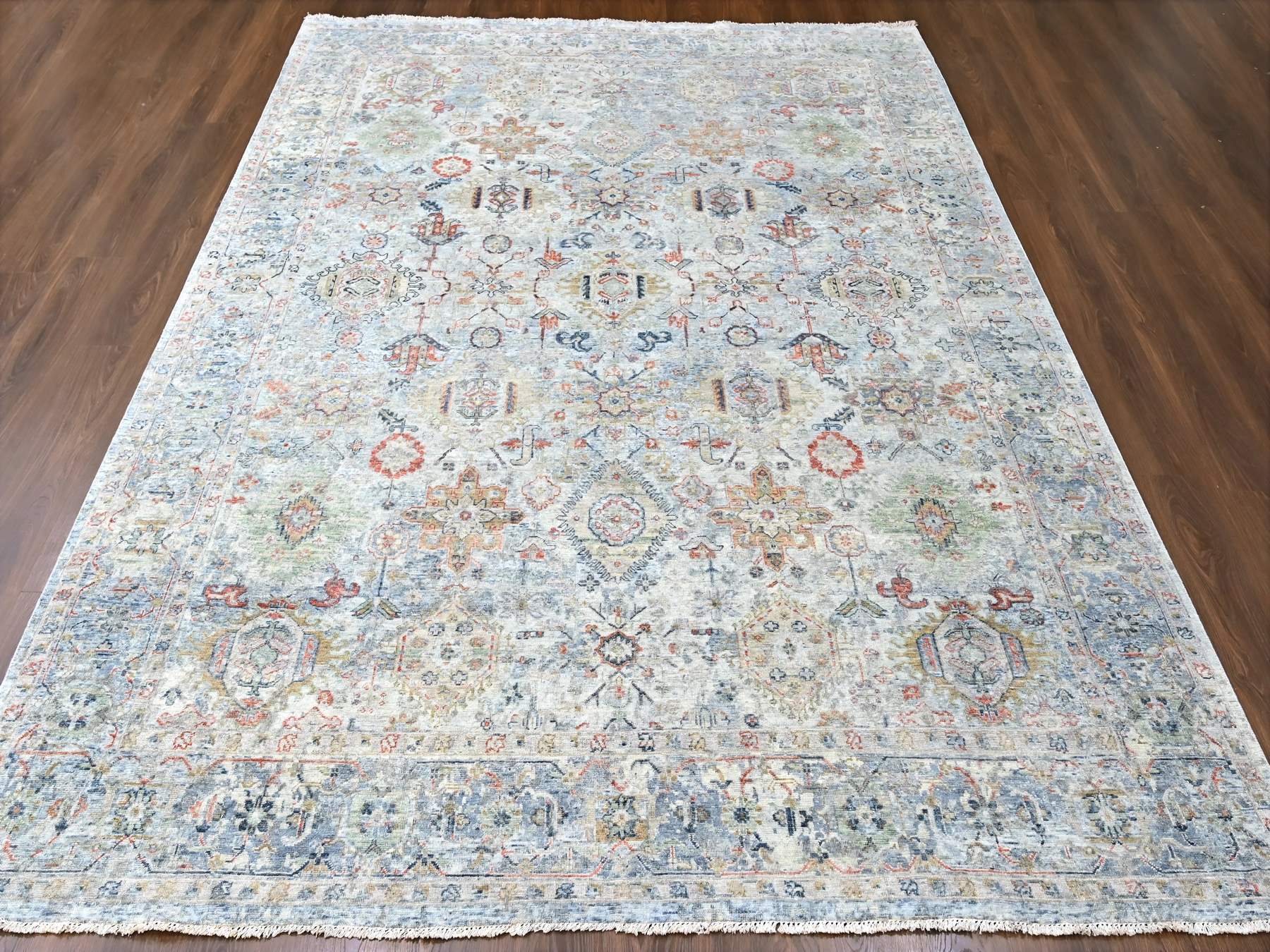 Mahal Oushak / Peshawar hand-knotted wool rug in Gray, 8'10" x 11'9", SKU O010165