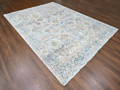 Grey 8'10" x 11'9" Oushak / Peshawar Hand knotted Wool Rug - Sku: O010165
