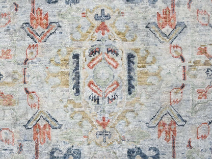 Grey 8'10" x 11'9" Oushak / Peshawar Hand knotted Wool Rug - Sku: O010165