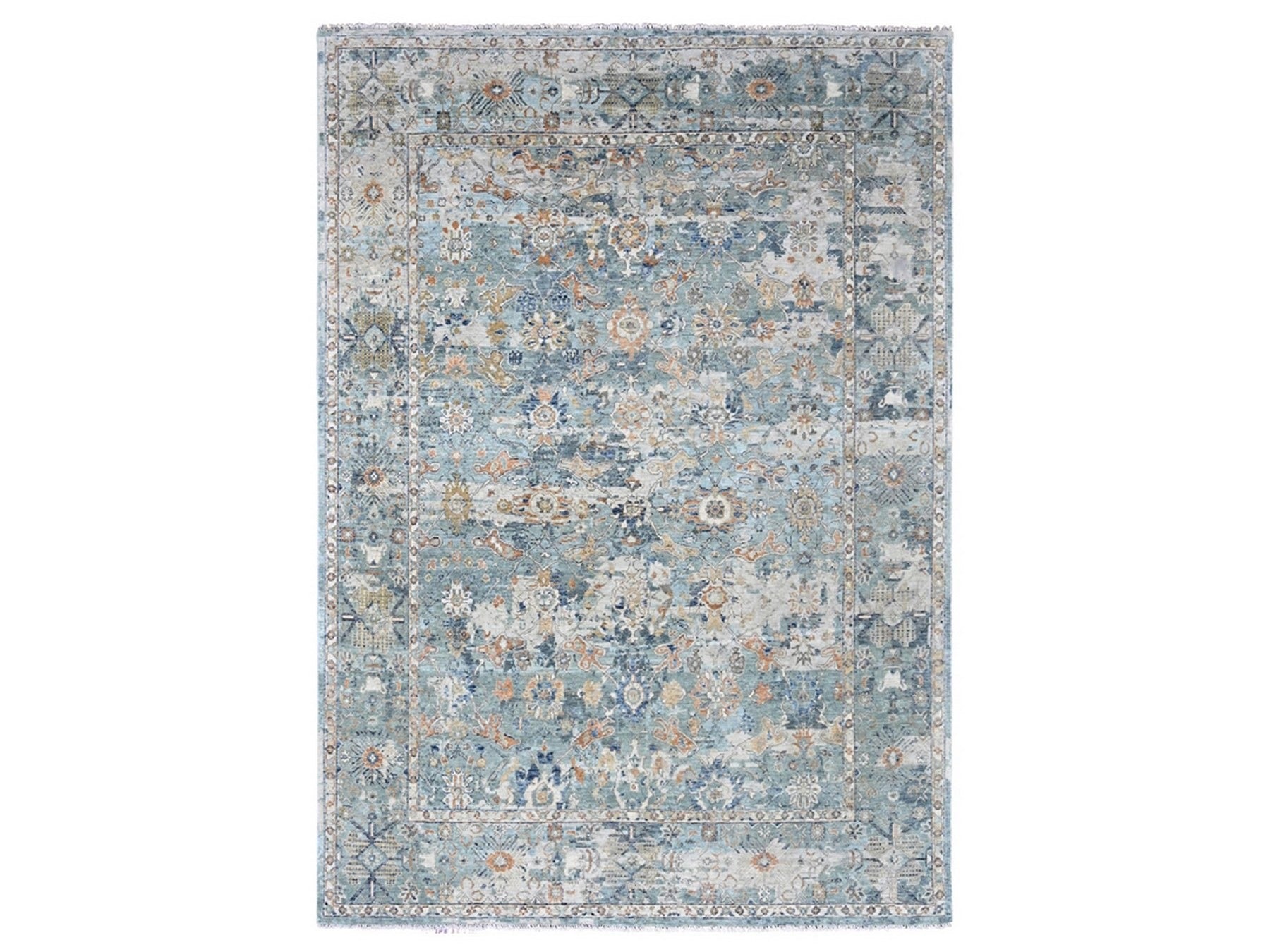 Oushak / Peshawar hand-knotted wool rug in Gray, 8'10" x 11'10", SKU O010166
