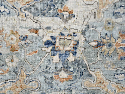 Grey 8'10" x 11'10" Oushak / Peshawar Hand knotted Wool Rug - Sku: O010166