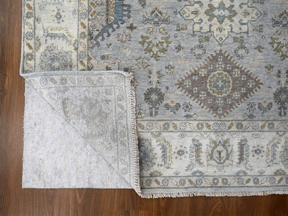 Heriz hand-knotted wool rug in Gray & Ivory, 6' x 9' — SKU O010184 (view 3)