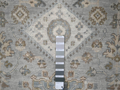 Heriz hand-knotted wool rug in Gray & Ivory, 6' x 9' — SKU O010184 (view 4)