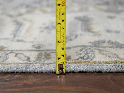 Heriz hand-knotted wool rug in Gray & Ivory, 6' x 9' — SKU O010184 (view 7)
