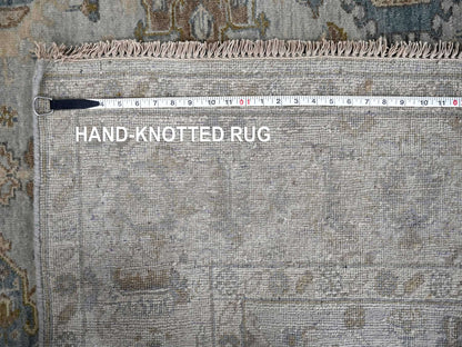 Heriz hand-knotted wool rug in Gray & Ivory, 6' x 9' — SKU O010184 (view 8)