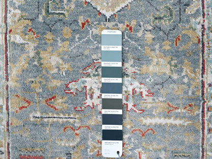 Heriz Heriz hand-knotted wool rug in Gray & Light Blue, 2' x 2'10" — SKU O010188 (view 3)