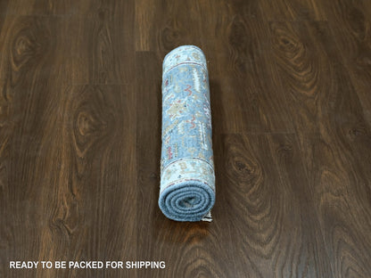 Heriz Heriz hand-knotted wool rug in Gray & Light Blue, 2' x 2'10" — SKU O010188 (view 5)