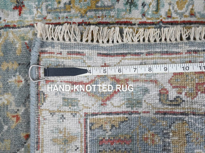 Heriz Heriz hand-knotted wool rug in Gray & Light Blue, 2' x 2'10" — SKU O010188 (view 7)
