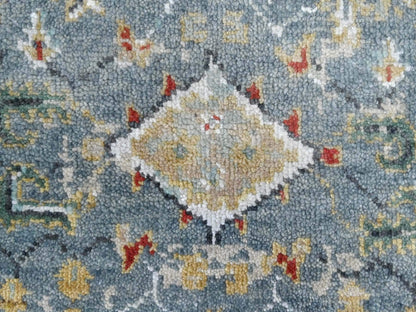 Heriz Heriz hand-knotted wool rug in Gray & Light Blue, 2' x 2'11" — SKU O010189 (view 4)