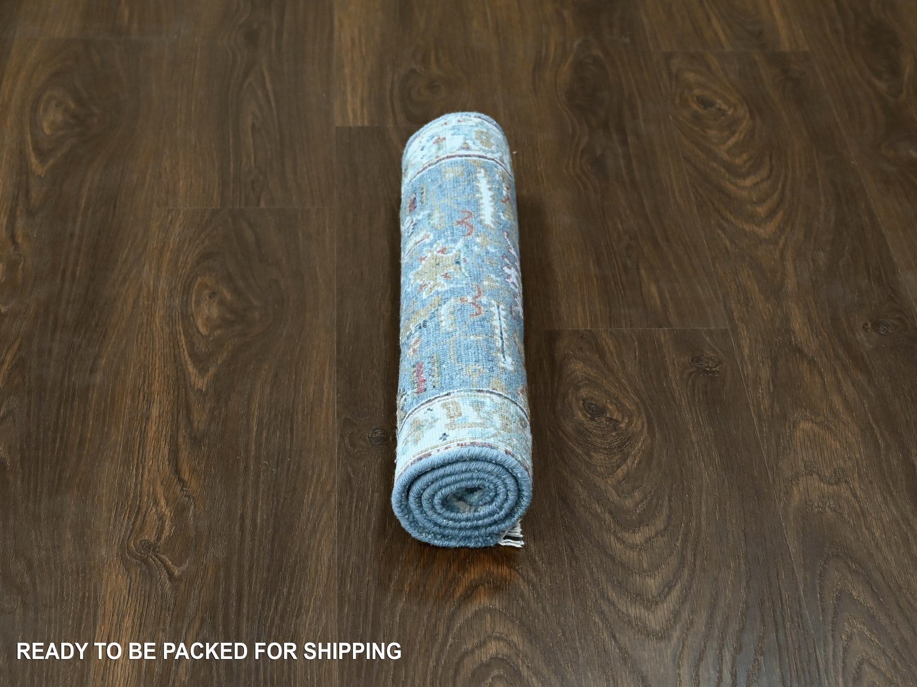 Heriz Heriz hand-knotted wool rug in Gray & Light Blue, 2' x 2'11" — SKU O010189 (view 5)