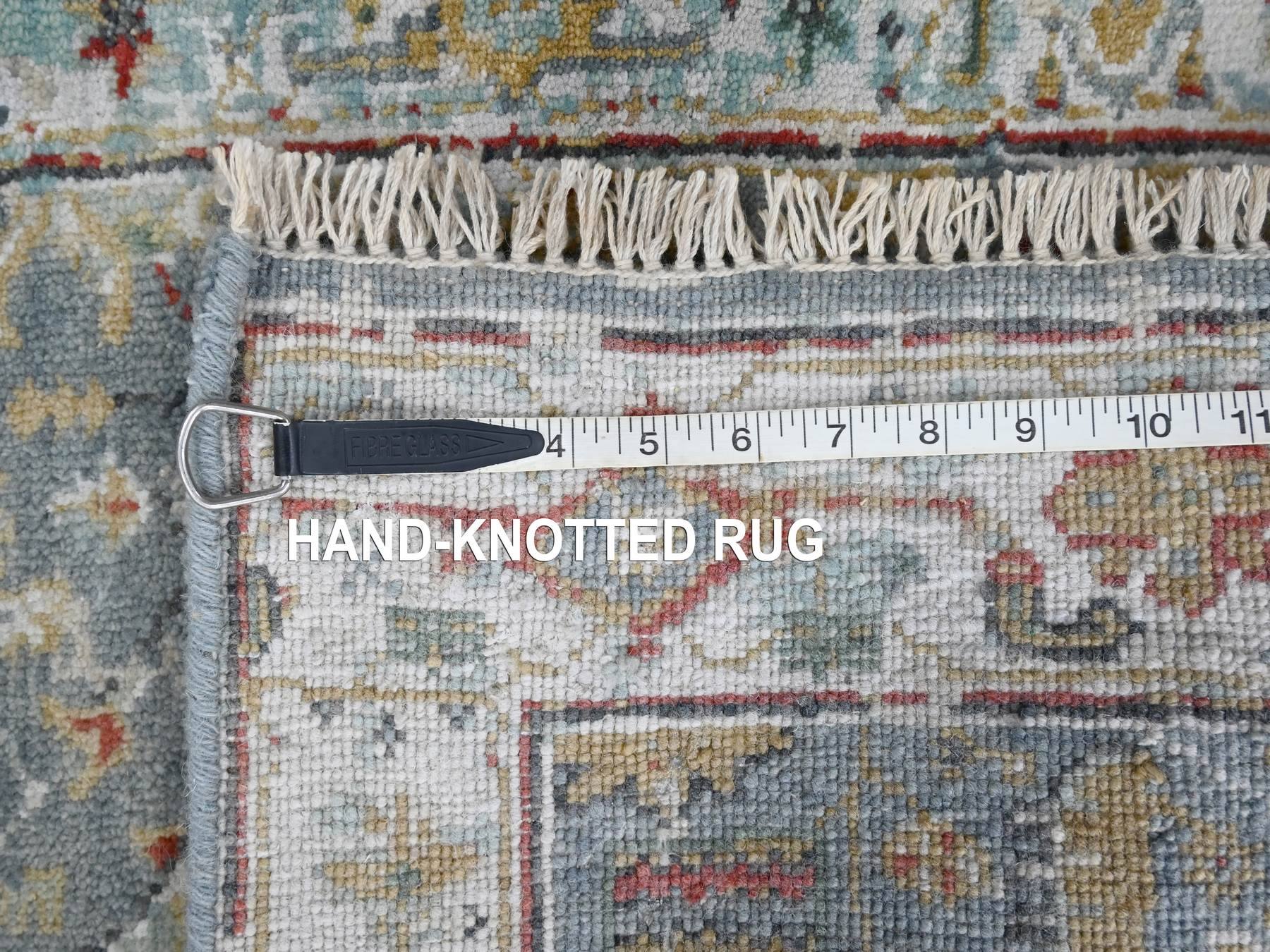 Heriz Heriz hand-knotted wool rug in Gray & Light Blue, 2' x 2'11" — SKU O010189 (view 7)