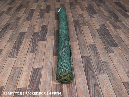 Shiraz Vintage hand-knotted wool rug in Overdyed & Green, 5'1" x 7'10" — SKU O01018 (view 5)