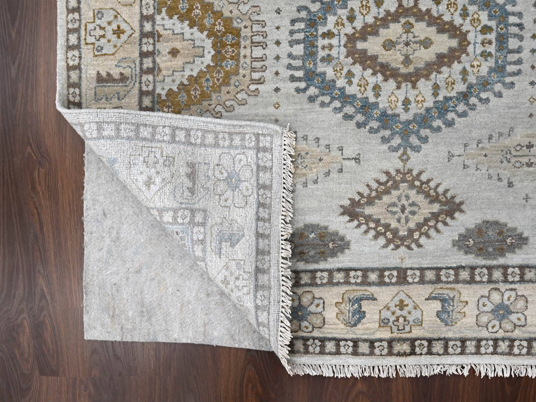 Tribal & Geometric hand-knotted wool rug in Gray & Ivory, 5'1" x 6'10" — SKU O010190 (view 3)