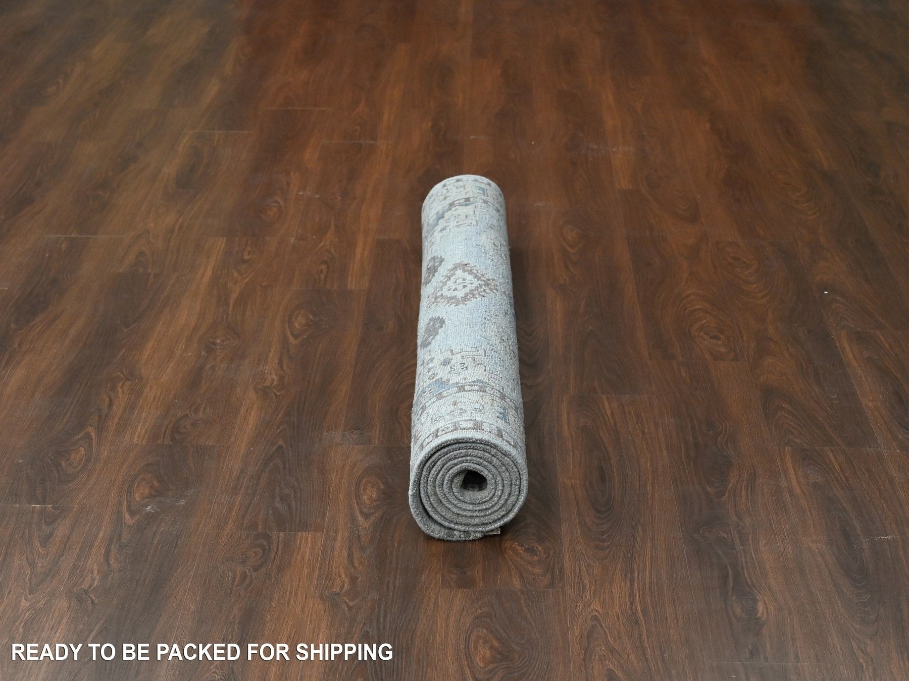 Tribal & Geometric hand-knotted wool rug in Gray & Ivory, 5'1" x 6'10" — SKU O010190 (view 6)