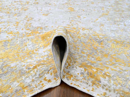 Beige 10'0" x 13'10" Modern and Contemporary Hand knotted Wool/Silk Rug - Sku: O010198