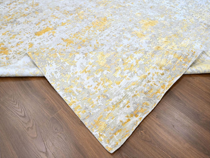 Beige 10'0" x 13'10" Modern and Contemporary Hand knotted Wool/Silk Rug - Sku: O010198