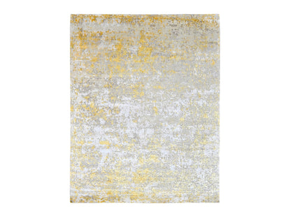 Beige 7'11" x 9'9" Modern and Contemporary Hand knotted Wool/Silk Rug - Sku: O010199