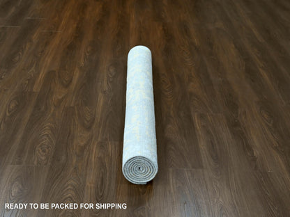 Beige 5'0" x 6'11" Modern and Contemporary Hand knotted Wool/Silk Rug - Sku: O010200