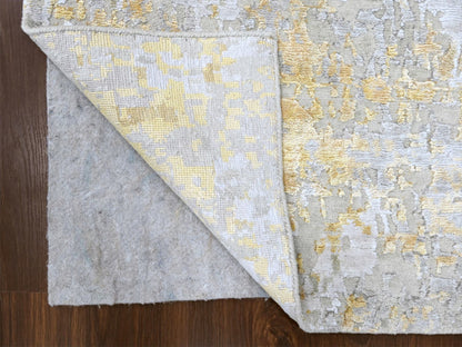 Beige 2'7" x 7'10" Modern and Contemporary Hand knotted Wool/Silk Rug - Sku: O010201