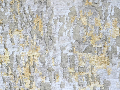 Beige 2'7" x 7'10" Modern and Contemporary Hand knotted Wool/Silk Rug - Sku: O010201