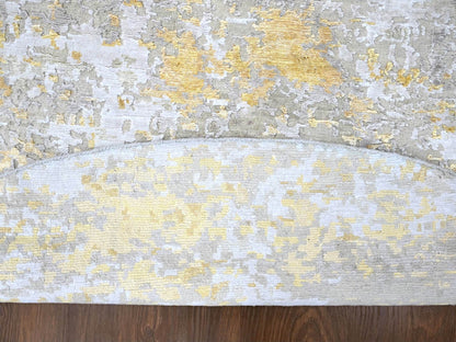 Beige 7'9" x 7'9" Modern and Contemporary Hand knotted Wool/Silk Rug - Sku: O010202